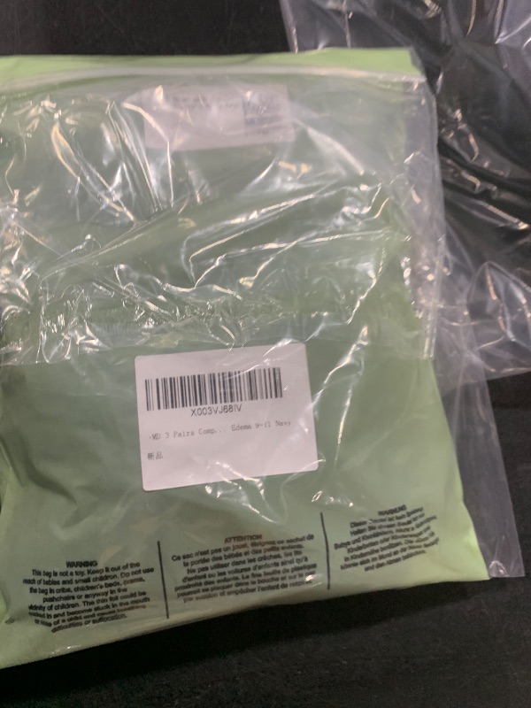 Photo 1 of +MD 3 Pairs Compression Socks for Women & Men 15-20mmHg Cushion Moisture Wicking Support Stockings for Airplane Flights, Travel, Nurses, Edema 9-11 Navy