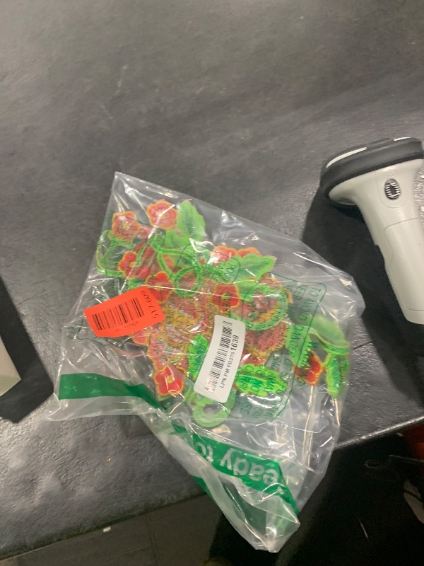 Photo 1 of 1 Set Peony Rose Embroidered Flower Patches Gold Trimming Sew Iron on Floral Applique Motif (Red)