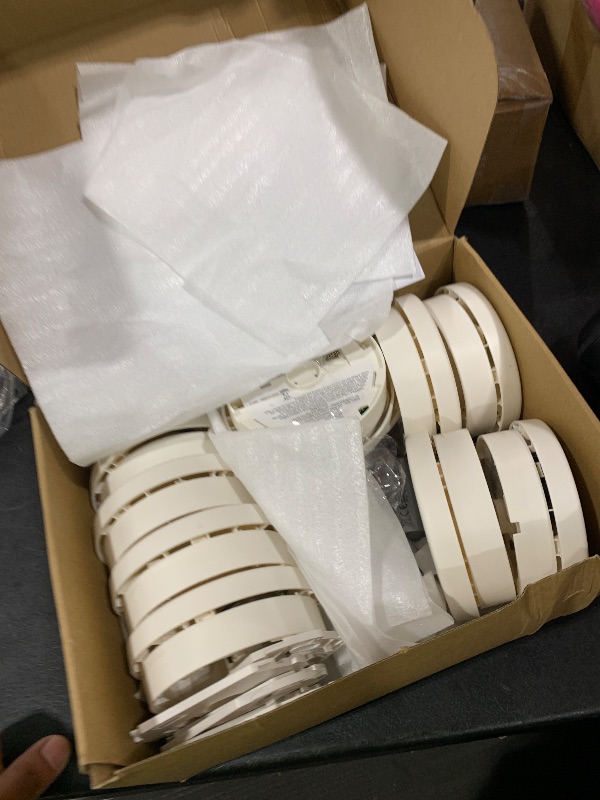 Photo 1 of 10 Packs Fire Alarms Smoke Detectors, Smoke Alarm Battery Operated, Fire Alarm with Test Button & Low Battery Signal, Photoelectric Technology Fire Detectors for Bedroom and Home