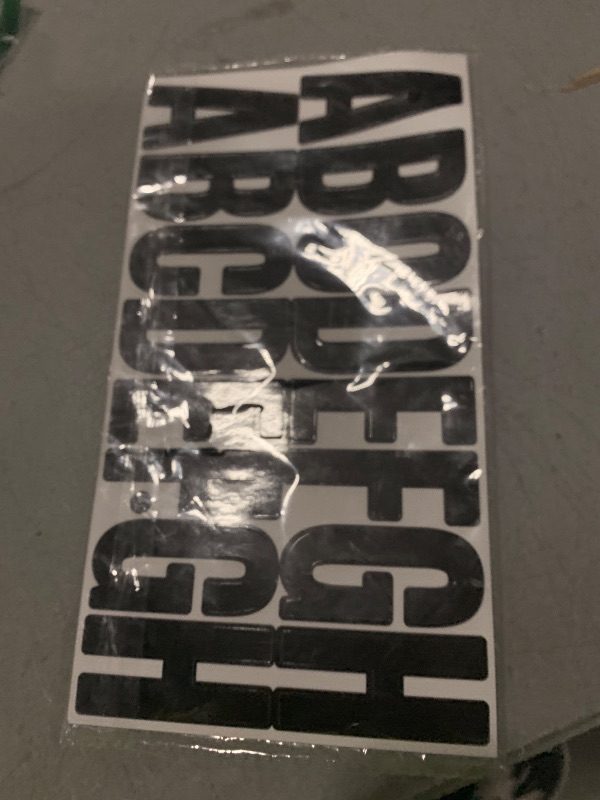 Photo 1 of 12 Sheets Letter Stickers, 2.5'' Self Adhesive Vinyl Letters Numbers Kit, Black Number Stickers for Mailbox Classroom Home Door Window Decor