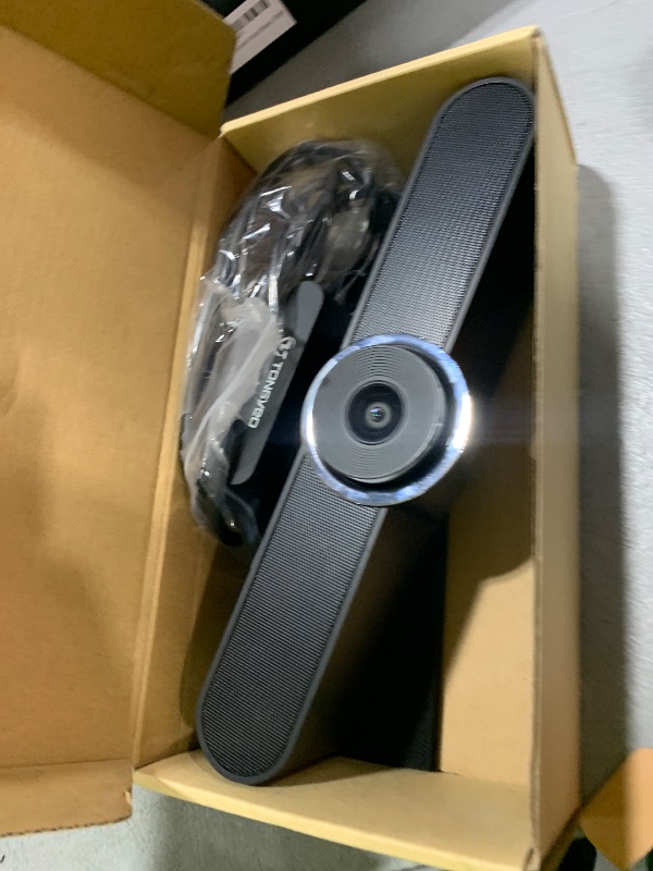 Photo 1 of 3-in-1 4K Webcam with Microphones and Speaker, AI Auto-Tracking 5X Digital Zoom Webcam 4K Adjustable Field of View Remote Control Works with Microsoft Teams, Zoom, Google Meet, PC Mac Laptop