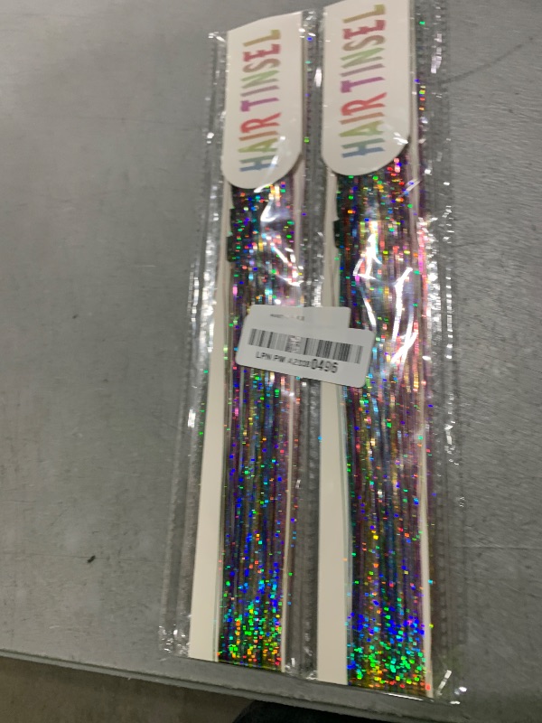 Photo 1 of 18pcs Hair Tinsel Clip in Hair Tinsel Kit Glitter Tinsel Hair Extensions 20Inch Sparkling Fairy Hair Tinsel Shiny Hair Accessories for Women Girls Kids (Colorful)