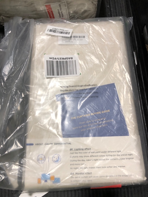 Photo 1 of 100% Blackout Shield Linen Blackout Curtains for Bedroom 84 Inches Long, Back Tab/Rod Pocket Living Room Drapes, Thermal Insulated Blackout Curtains 1 Panel Set, 100" W x 84" L, Cream