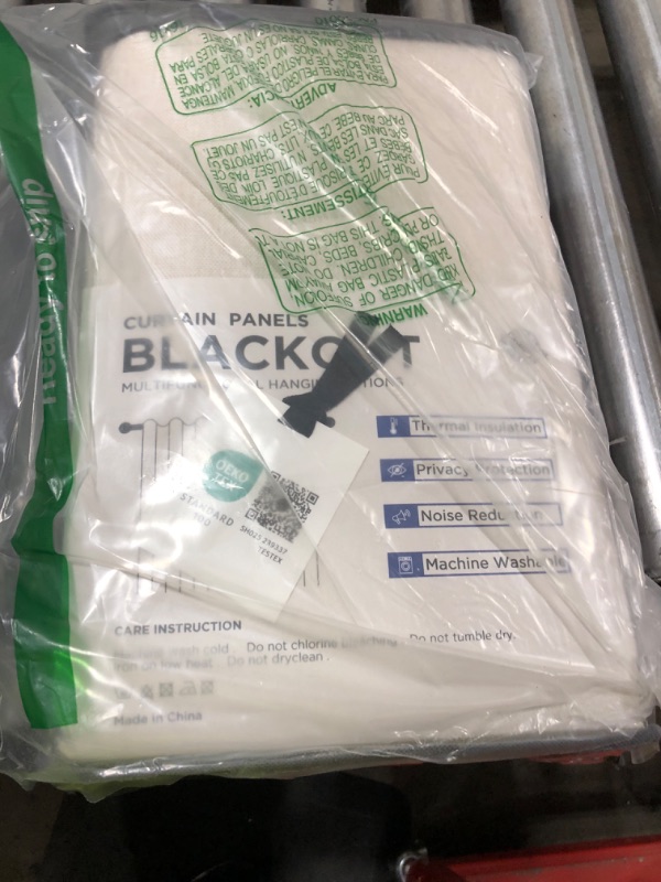 Photo 1 of 100% Blackout Shield Linen Blackout Curtains for Bedroom 84 Inches Long, Back Tab/Rod Pocket Living Room Drapes, Thermal Insulated Blackout Curtains 1 Panel Set, 100" W x 84" L, Cream