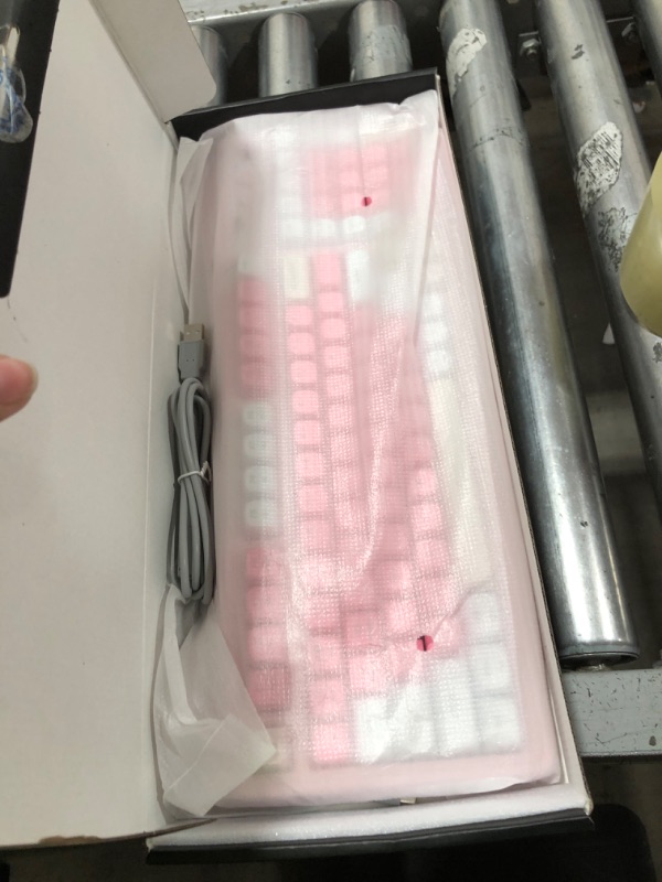Photo 1 of AULA 99 Key Keyboard, Wireless Gaming Keyboard Bluetooth Computer Keyboards Creamy Cute with Number Pad RGB Backlit Tri-Mode BT/2.4GHz/USB-C - Pink