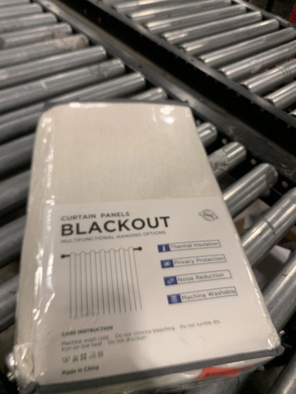 Photo 1 of 100% Blackout Shield Linen Blackout Curtains for Bedroom 96 Inches Long, Back Tab/Rod Pocket Living Room Drapes, Thermal Insulated Blackout Curtains 2 Panels Set, 50" W x 96" L,Cream