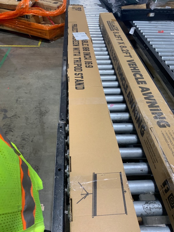 Photo 1 of 100 Inch Indoor and Outdoor Projector Screen with Stand for Movies or Presentations - HD Premium 16:9 Folding Free Tripod Screen with Carry Bag and Straps, Matte