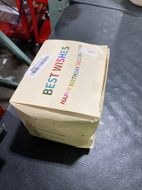 Photo 1 of 4PCS Pre-Strung Happy Birthday Banner - Felt Happy Birthday Garland, Ball Garland, Felt Pennant Flag, Colorful Thread Tassel Rainbow Party Decorations for Women Men Kids