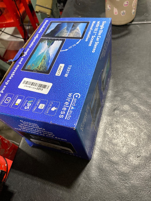 Photo 1 of 10.1 inch Single Din Car Stereo CarPlay Android Auto Mirror Link, Rimoody RotationalTouch Screen 1280x720 Car Radio with BT 5.2 FM/AM/RDS/EQ USB/AUX/TF/SWC/MIC Car Audio Receiver Backup Camera