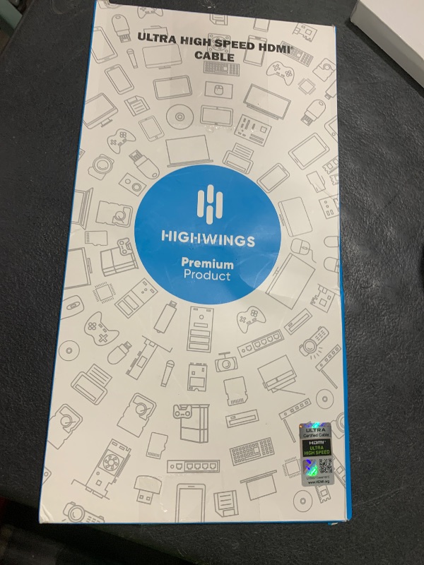 Photo 1 of 10K 8K HDMI 2.1 Cable 2-Pack 6.6FT, Highwings Certified 48Gbps Ultra High Speed Slim HDMI Cord,Support 4K@120Hz 8K@60Hz, HDCP 2.2&2.3, Dynamic HDR,eARC,DTS:X, Compatible with Roku TV/HDTV/PS5/Blu-ray