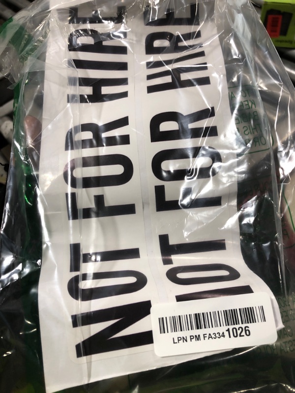 Photo 1 of (Pair) NOT for HIRE Stickers/Decals 2"X9" Black on White Background P840