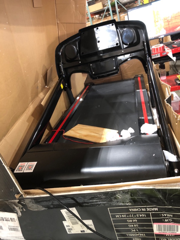 Photo 1 of **DOES NOT WORK** **PARTS ONLY** THERUN Incline Treadmill, Treadmills for Running and Walking, 300 lbs Weight Capacity Folding Treadmill with 0-15% Auto Incline, Wide Belt, 3.5 HP, App, Heart Rate, Orange