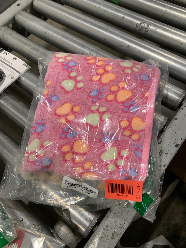 Photo 1 of 1 Pack 3 Blankets Super Soft Fluffy Premium Fleece Pet Blanket Flannel Paw Printed Throw for Dog Puppy Cat (Small 23x16'', Brown, Pink, White)