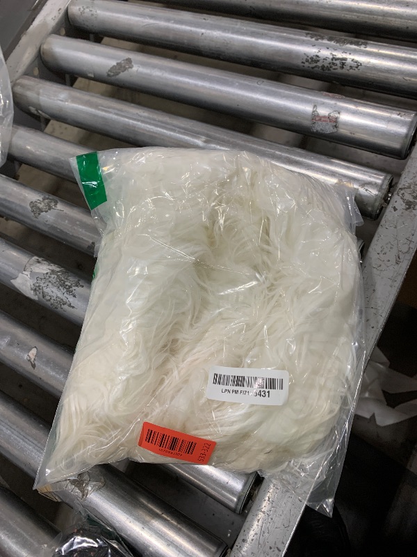 Photo 1 of 10 x 60 Inch Faux Fur Square Fabric Shaggy Fur Cuts Fluffy Square Fur Patches for Valentine Ornaments, Fursuit, Cosplay, Costume, Gnome Beards, Craft Supply, Decoration (White)