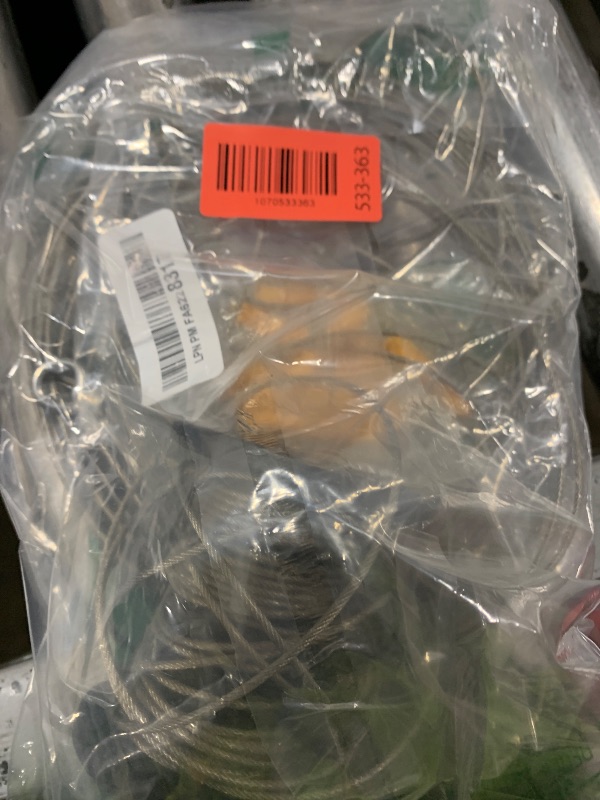 Photo 1 of 1/16 Inch 304 Stainless Steel Wire Rope Kit - 100ft 7x7 Strand Core Vinyl Coated Aircraft Cable with Turnbuckles for Outdoor String Lights Hanging, Garden & Guy Wire Support