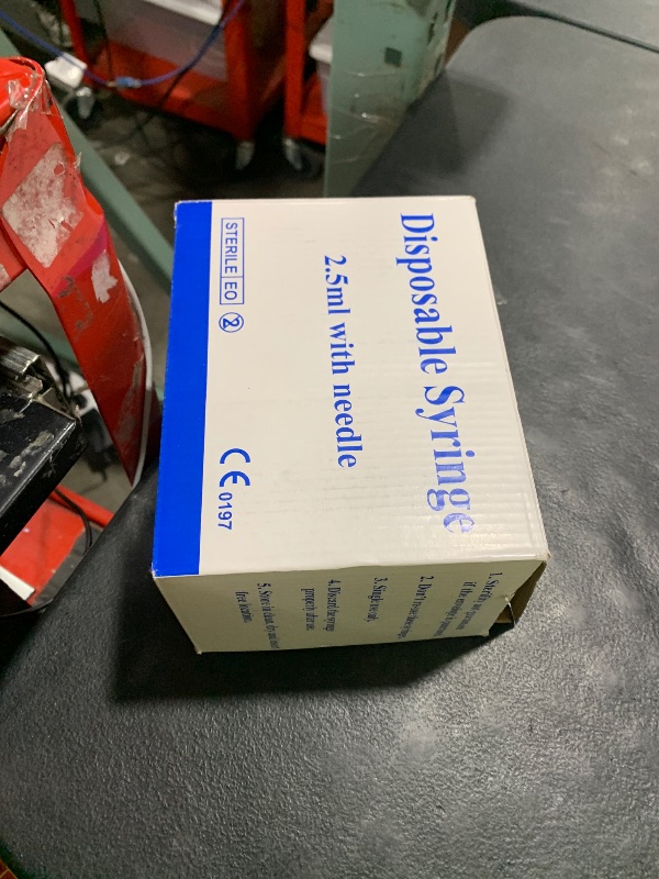 Photo 1 of 100 Pack Disposable 2.5ml/cc Lab Syringes with 25Ga 1 Inch Needle Luer Lock, Individually Sealed Packed