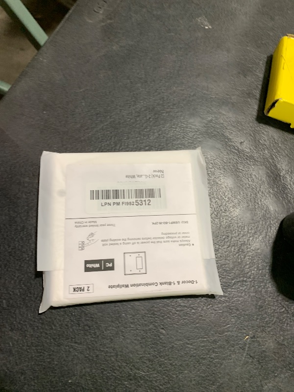 Photo 1 of [2 Pack] BESTTEN 2-Gang Combination Wall Plate, 1-Gang Decorator Switch Cover, 1-Decor/1-Blank, Standard Size, Unbreakable Polycarbonate, White