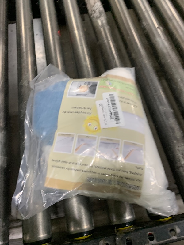 Photo 1 of 1 MIDDLE ONE Round Cylinder Bolster Pillow with Removable Cooling Cover, Tube Roll Cervical Pillow for Head, Neck, Back and Legs Support, 13"x 6", Blue