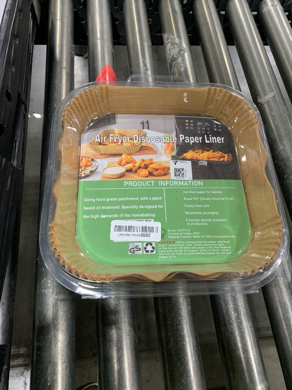 Photo 1 of 10 Inch Largest Square Air Fryer Disposable Paper Liner, XXL 100Pcs Air Fryer Parchment Liners for 8QT or Bigger Air Fryer, Non-stick, Food Grade Baking Paper for Frying, Roasting and Microwave