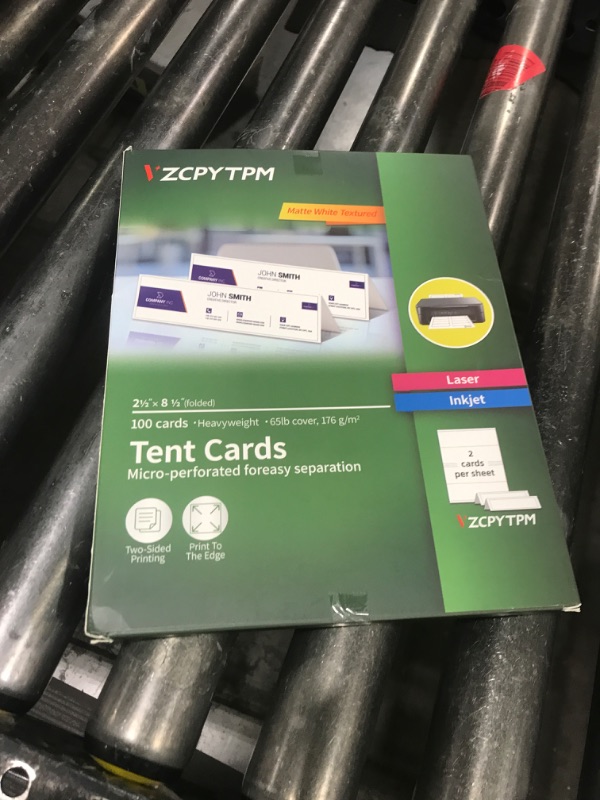 Photo 1 of 100 Tent Cards,Printable Place Card for Table Setting,2.5x8.5 Inch,Name Cards for Laser or Inkjet Printers,Wedding,Dinner Party,Buffet,50 Sheets