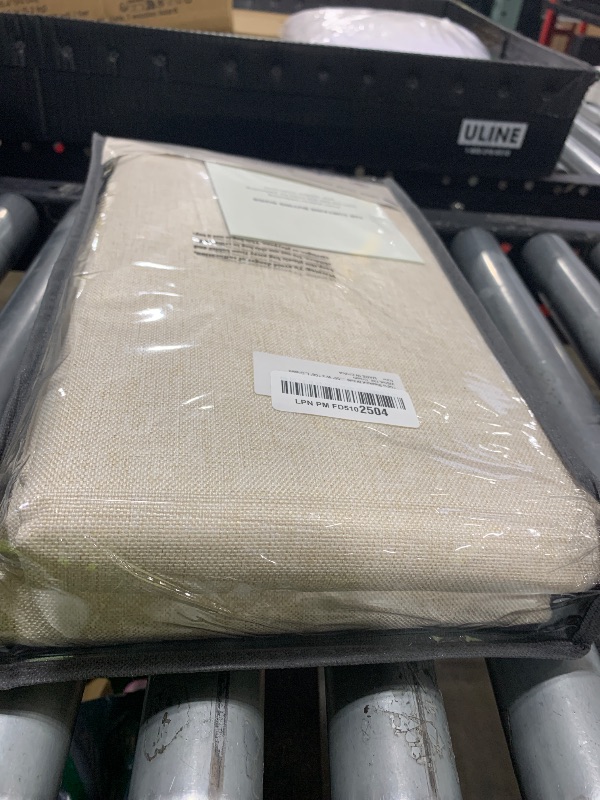 Photo 1 of 100% Blackout Shield Linen Blackout Curtains for Bedroom 108 Inches Long, Back Tab/Rod Pocket Living Room Drapes, Thermal Insulated Blackout Curtains 2 Panels Set, 50" W x 108" L,Cream