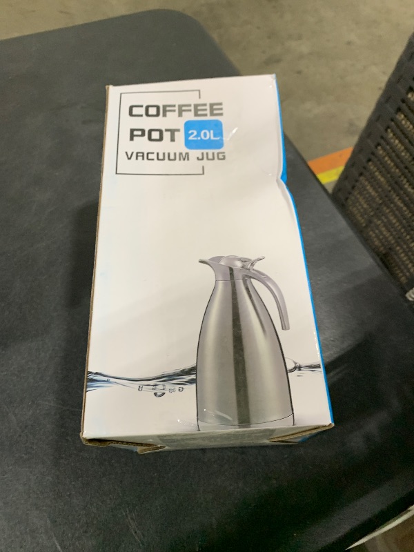 Photo 1 of *DENTED/IMPERFECT** Bonnoces 68 Oz Stainless Steel Thermal Carafe - Double Walled Vacuum Insulated Thermos/Carafe with Lid - Coffee/Tea Carafe Heat & Cold Retention - 2 Liter (Green)