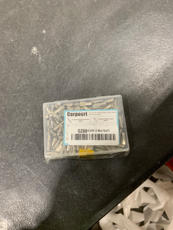 Photo 1 of 104Pcs Shelf Pins Kit,4 Styles Nickel Plated Shelf Support Pegs,Bookshelf Pegs for Shelves,Cabinet Shelf Bracket Pegs Shelf Pins Holders for Kitchen Furniture & Closet ( 5mm & 1/4inch )