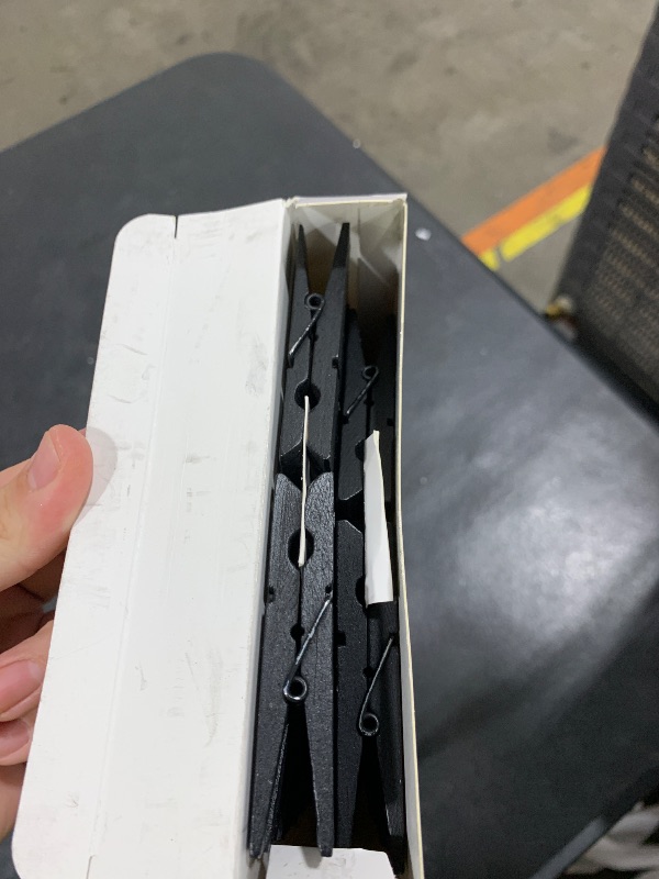 Photo 1 of 100 Pack Wooden Clothespins for Crafts, Colored Clothes Pins for Hanging Pictures Clothing Classroom, 2.9 Inch, Black