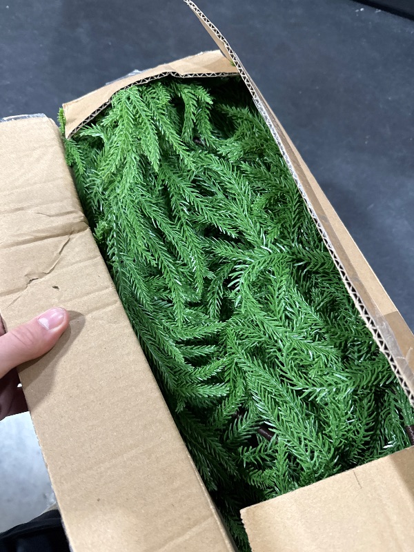 View 3 of 12FT Christmas Garlands Norfolk Pine Garland Real Touch Artificial Faux Greenery Garland for Holiday Indoor Outdoor Decor