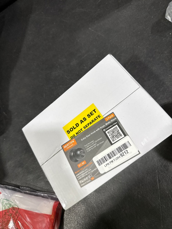 Photo 1 of [2 Pack] BESTTEN Keyed Entry Door Knob, Entrance Door Lock, Keyed Different, Standard Ball, Matte Black