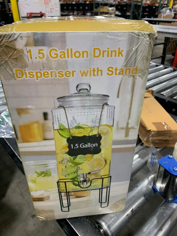 Photo 1 of 1.5 Gallon Drink Dispenser with Stand, Drink Dispensers for Parties, Beverage Dispenser with 100% Leakproof Spigot, Ideal for Lemonade, Juice, Water, Laundry Detergent Dispenser