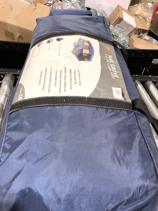 Photo 1 of 10 Person Camping Tent - Large Outdoor Tent with Room Divider and Rainfly - Family Camping House with 2 Doors and 4 Screen Windows by Wakeman Outdoors (Navy