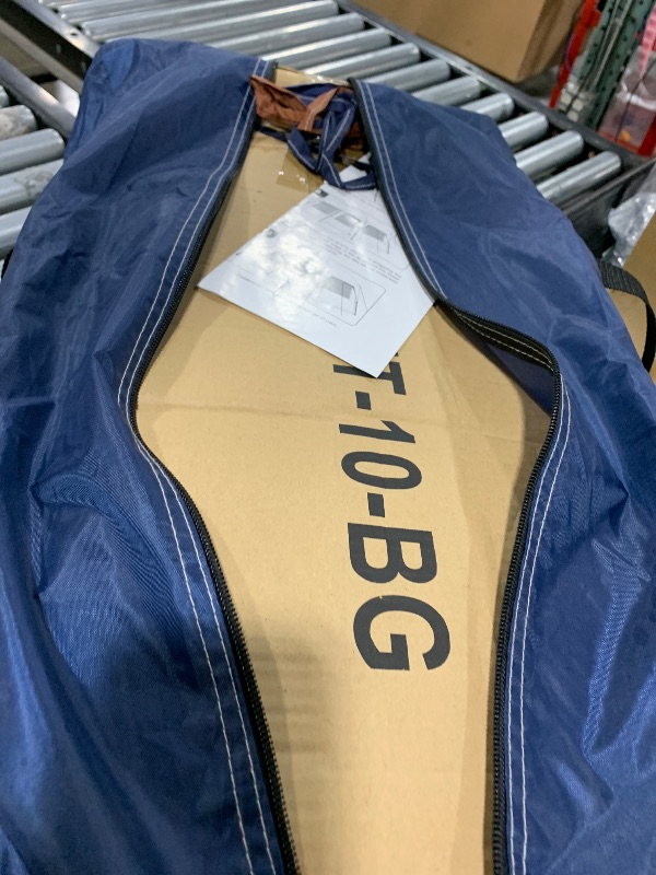 Photo 1 of 10 Person Camping Tent - Large Outdoor Tent with Room Divider and Rainfly - Family Camping House with 2 Doors and 4 Screen Windows by Wakeman Outdoors (Navy)