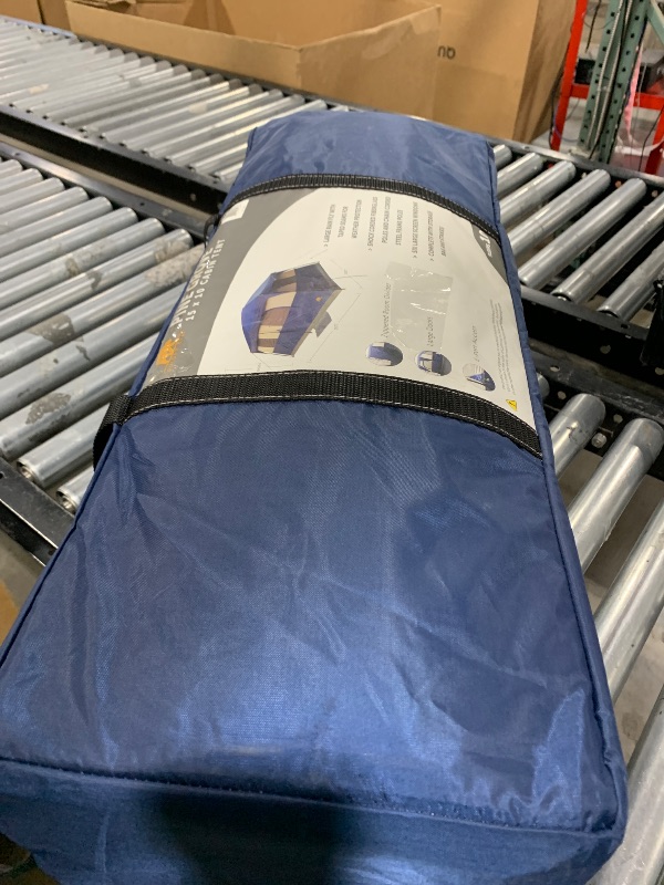 Photo 1 of 10 Person Camping Tent - Large Outdoor Tent with Room Divider and Rainfly - Family Camping House with 2 Doors and 4 Screen Windows by Wakeman Outdoors (Navy)