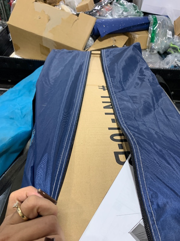 Photo 1 of 10 Person Camping Tent - Large Outdoor Tent with Room Divider and Rainfly - Family Camping House with 2 Doors and 4 Screen Windows by Wakeman Outdoors (Navy)
