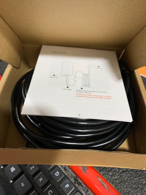 Photo 1 of [Dual-Lens] Endoscope Camera with Light, 1920P HD Borescope with 8+1 Adjustable LED Lights, IP67 Waterproof 16.5FT Semi-Rigid Snake Cord Inspection Camera for iPhone, iPad and Android Phone (Type C)