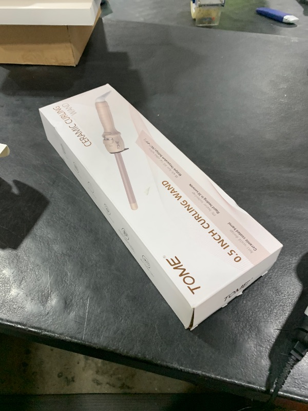 Photo 1 of 1/2 Inch Dual Voltage Hair Curling Wand for Beach Waves, Frizz-Free, and Lasting Curls - Salon Hair Curlers and Styling Tool for Short & Long Hair, Heat Glove Included