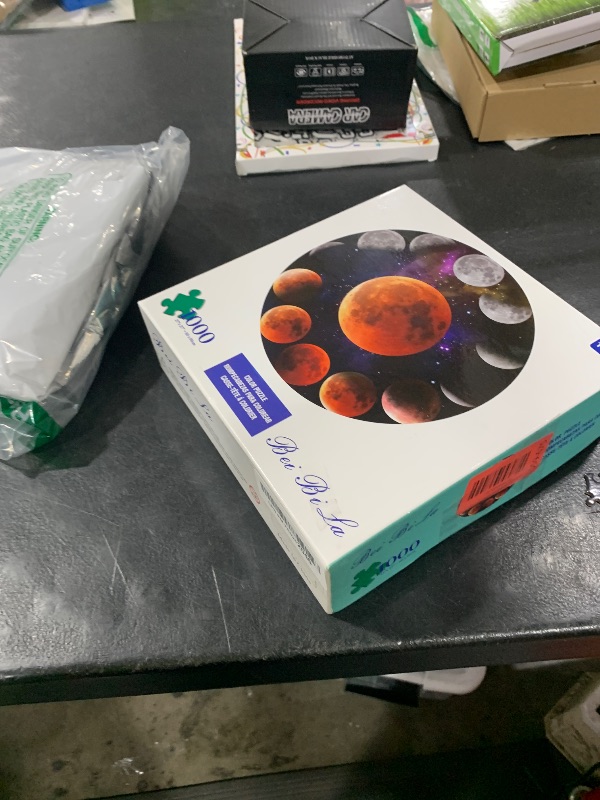 Photo 1 of 1000 Piece Round Jigsaw Puzzle for Adults, Circular Puzzle with Puzzle Glue & Scraper Premium Framing-Ready Art for Home Decor, Challenge & Relaxation(Moon Phase)