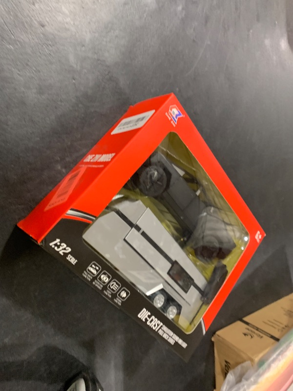 Photo 1 of 1:32 Scale Die-Cast Vehicle Set: Including Pickup Trucks, RVs, Motorcycles and Other Models, with Sound, Light and Pull-Back Functions, Suitable as a Gift for Both Children and Adults (Black-Gray)