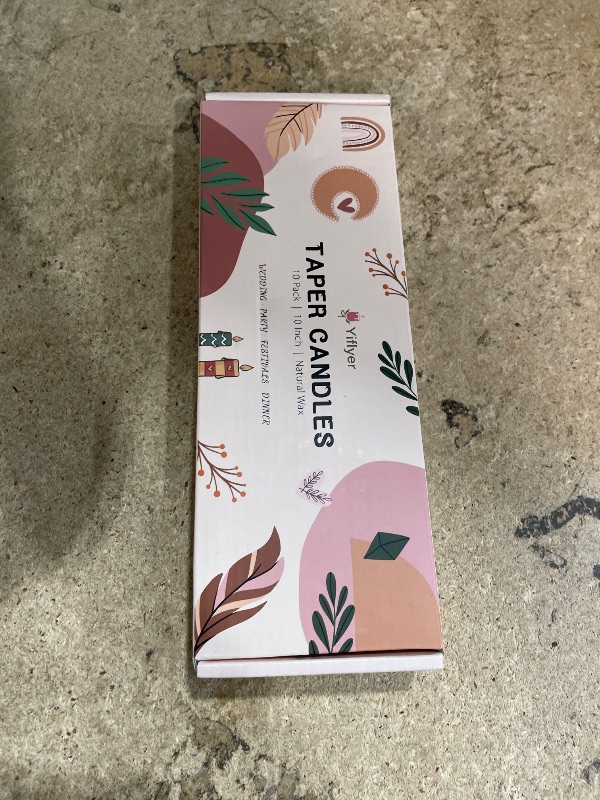 Photo 1 of 10 Inch Dusty Rose Taper Candles for Home Decoration, 10 Pack Unscented Candlesticks for Dinner Wedding Party, Smokeless and Dripless Candle Sticks