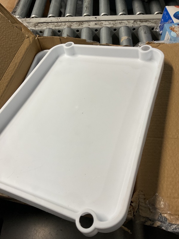 Photo 1 of *** missing two wheels  3-Tier Rolling Utility Cart with Drawer,Multifunctional Storage Organizer with Plastic Shelf & Metal Wheels,Storage Cart for Kitchen,Bathroom,Living Room,Office,Whit