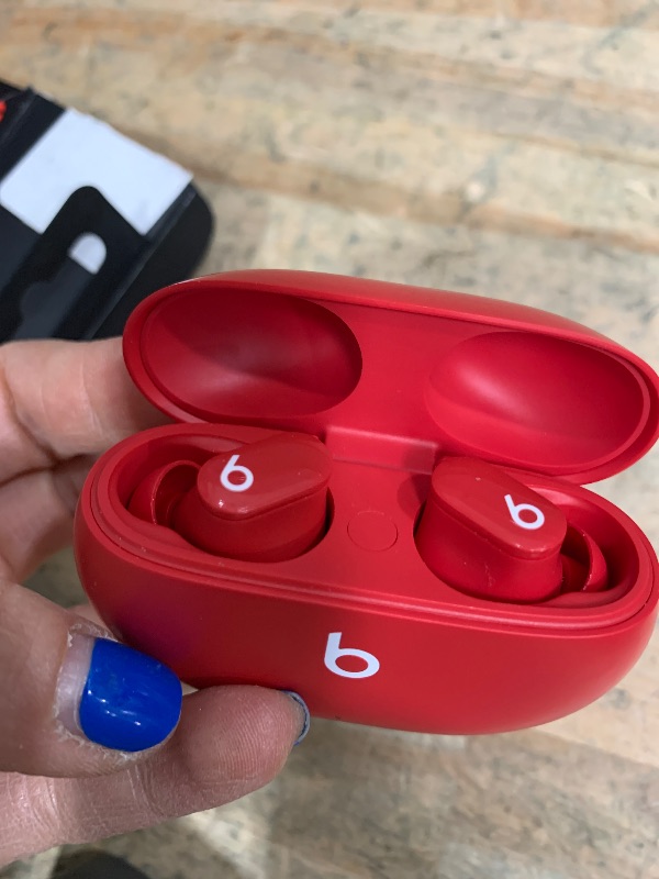 Photo 1 of **LOCKED TO SOMEONES FIND MY ICLOUD ACCOUNT**  Beats Studio Buds - True Wireless Noise Cancelling Earbuds - Compatible with Apple & Android, Built-in Microphone, IPX4 Rating, Sweat Resistant Earphones, Class 1 Bluetooth Headphones - Red