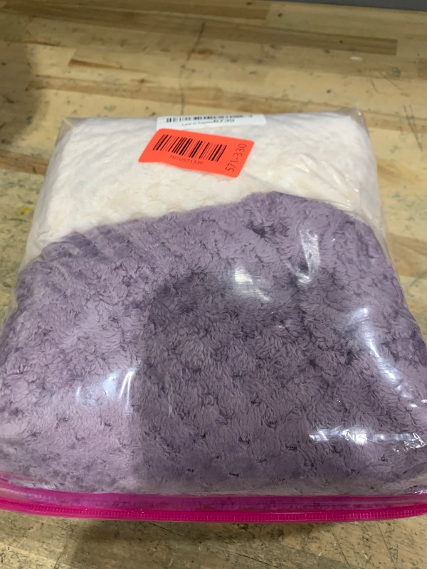 View 2 of *ONLY 2* Frienda 2 Pcs Baby Fuzzy Blanket Fluffy Baby Blanket for Boys Girls Soft Warm Infant Newborn Toddler Receiving Nursery Bed Supplies, 32 x 24 Inch(Purple Color)