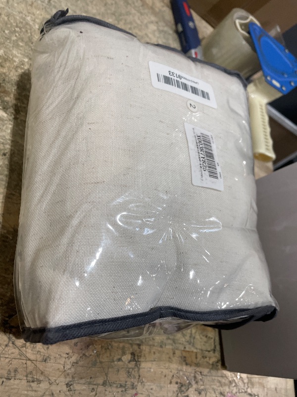 Photo 1 of 120 Inch Long Linen Curtains,Mount with Back Tab Hooks Belt for Rail Track,Light Filtering Semi Sheer Large Tall Window High Ceiling Curtain for Living Room,2 Panels Drapes,Cream(Ivory/Off White)