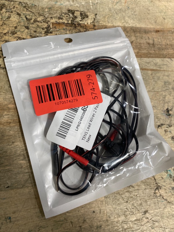 Photo 1 of 2 Packs TENS Unit Electrode Lead Wires, Premium TENS Electrodes Wire Replacement 2.35mm Shielded Plug TENS to 2mm Pin Electrode Cables Compatible with TENS 7000, Nicwell Care - (Not Fit EMPI Device)
