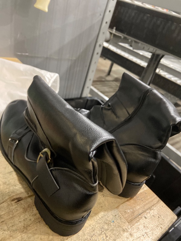 Photo 1 of ( Men 11 size)HOUDBDOL Men'S Tall Riding Boots Leather Role Playing Boots Riding Boots Tall Retro Equestrian Boots Side Zip Motorcycle Combat Boots (black,11)