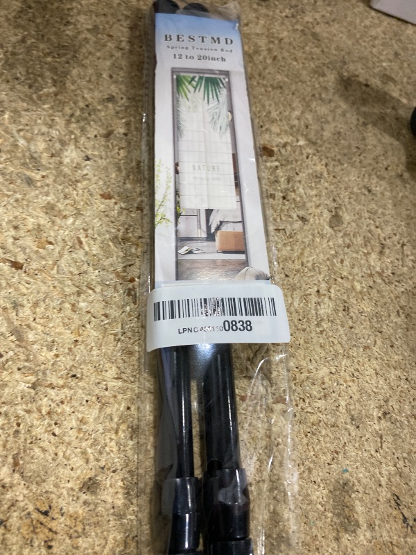Photo 1 of 2 Pcs Black Small Tension Rod 12 to 20 Inch Adjustable Tension Curtain Rod Mini Closet Rod Spring Rod No Drilling Short Tension Rods for Windows, Cupboard, Kitchen Cabinets, Refrigerator