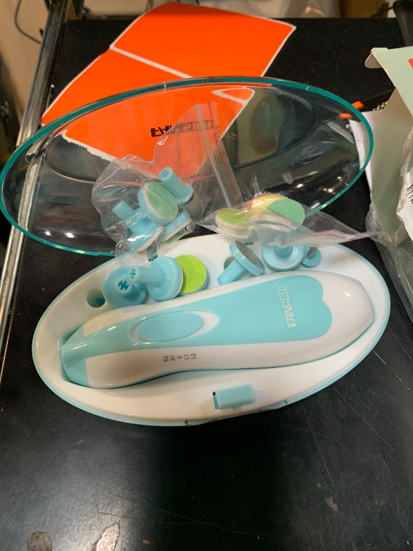 Photo 1 of **PACKAGING BOX INCORRECT /ITEM INSIDE IS CORRECT** FANSIDI Baby Nail Trimmer Electric – Easy & Safe Baby Nail File Kit, Quiet LED Light, Multiple Speeds & Pads for Newborns, Infants, Toddlers & Adults, Perfect Baby Shower Gift