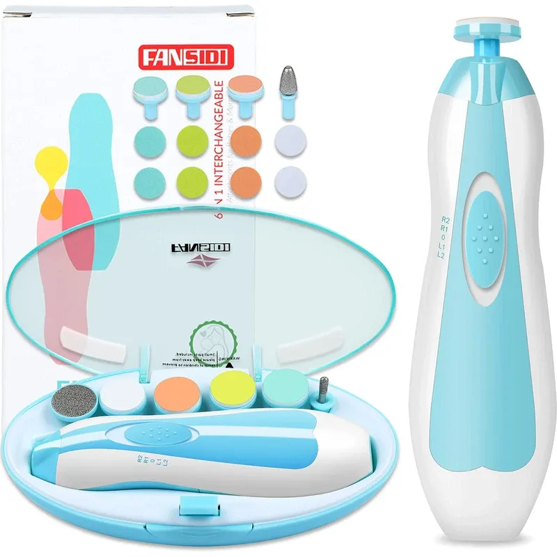 Photo 1 of **PACKAGING BOX INCORRECT /ITEM INSIDE IS CORRECT** FANSIDI Baby Nail Trimmer Electric – Easy & Safe Baby Nail File Kit, Quiet LED Light, Multiple Speeds & Pads for Newborns, Infants, Toddlers & Adults, Perfect Baby Shower Gift