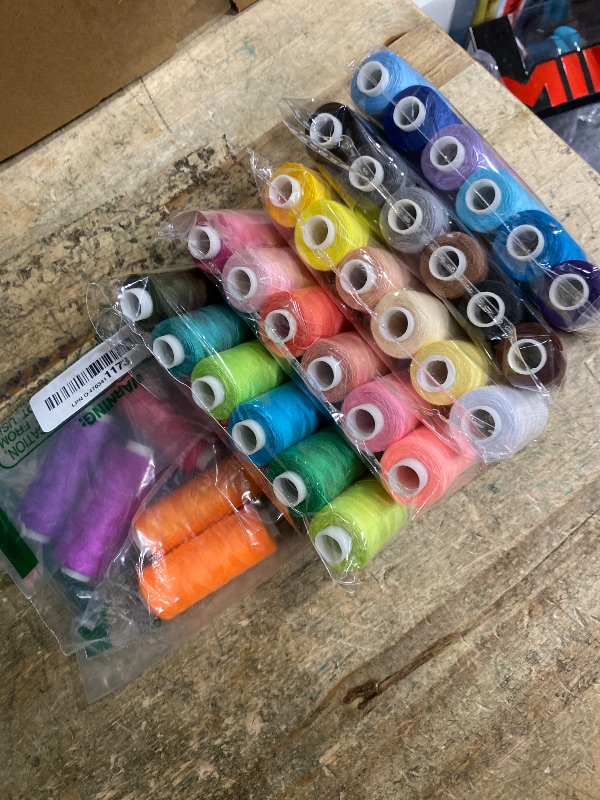 Photo 1 of **MISSING PCS** Eoehro 72pcs Sewing Thread Kit, 36 Colors, 400 Yards per Spool Polyester Thread, Prewound Bobbins, Sewing Machine Threads